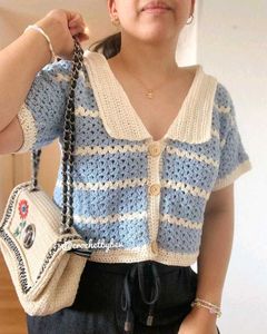 Crochet Blue Top Or Cardigan Like