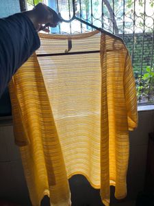Yellow Sheer Cardigan Jacket