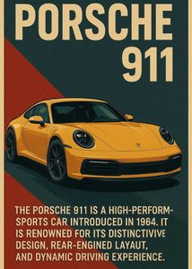 Porsche 911and Some More Retro Poster