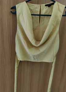 💛Forever 21 Cowl Neck Tie-Back Crop Top💛