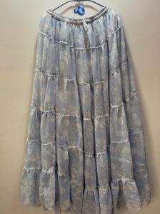 Tiered Floral Maxi Skirt