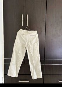 White Straight Fit Pant For Women