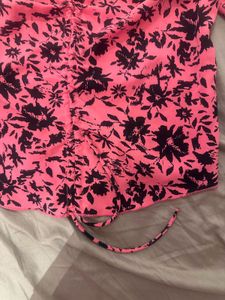 Pink And Black Zudio Crop Top