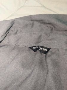 Style Quotient Women Solid Slate Grey Satin Tie Up