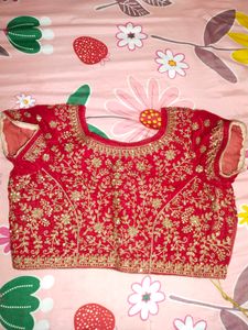 Women Red Non -padded Bridal Blouse