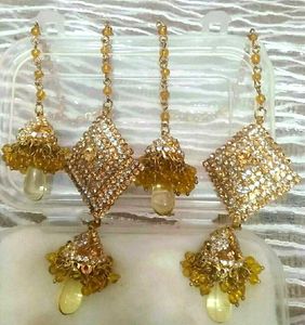 Very Stunning Jhumke With Stone Work.