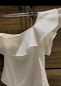 White Ruffle One-Shoulder Bodysuit