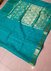 Sea Green Colour Pure Gadwal Saree