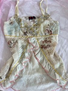 Vintage Romance Ruffle Camisole Top