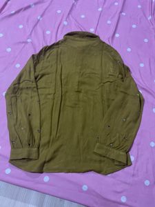 Kurta Style Shirt With Half Buttons Full Sleeves