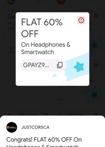 Flat 60% Off On JUSTCORSCA  Headphones And Smartwatches