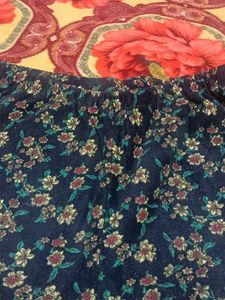 Floral Print Lounge woolen pants