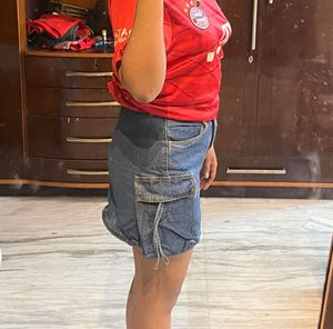 Denim Mini Skirt with cargo pockets