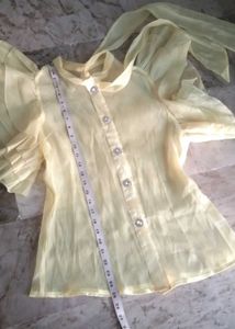 party wear Organza lemon Top