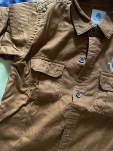 Boys&#39; Brown Button-Down Shirt