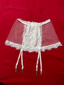 White Lace Sheer Garter Belt – Size XL