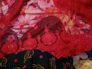 New Cherry Red Heavy Saree With Attached