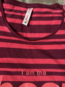 Striped Tee with Text