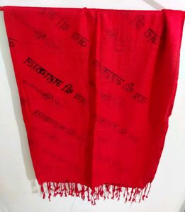 Red &#39;Jai Shree Mahakal&#39; 🧣 Stole, SAWAN SPECIAL 🕉