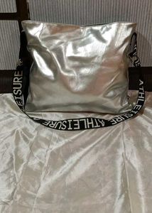Silver Metallic Tote Bag