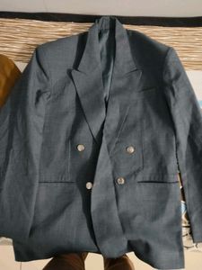 Grey Double-Breasted Blazer