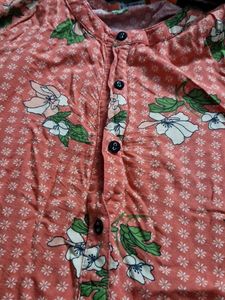Foral Orange Kurti