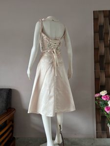 satin floral embellished midi gown
