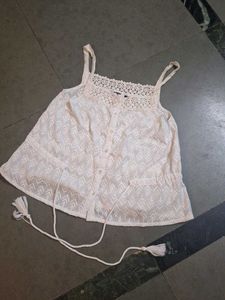 Cream Crochet Top