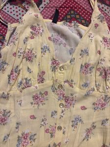 Floral Dress With Cut