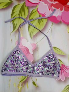 (1200)Sparkly Purple Sequin Top