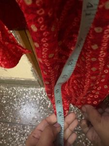 red flowing dress