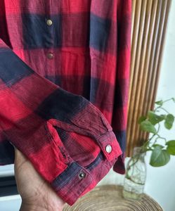 Red and Black Checked Shirt, Size - 34-36