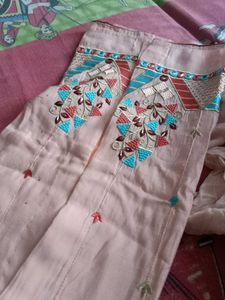 Peach Embroidered Kurta Set