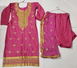 Pink Embroidered Salwar Suit