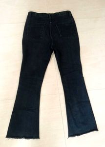 Black Flared Jeans with slits