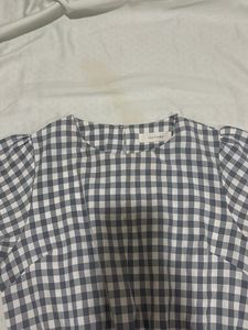Gray Gingham Midi Dress