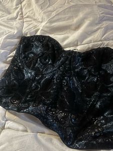 Black Lace Bustier Top