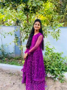 Elegant Purple Anarkali Dress