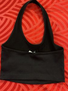 Black Halter Crop Top