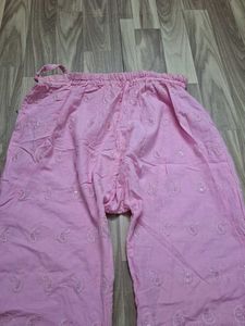 Pink Embroidered Palazzos