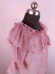 Peach Bardot Top
