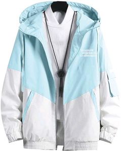 Stylish Color Block Windbreaker Jacket