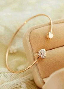 Golden Heart Rhinestone Bracelet
