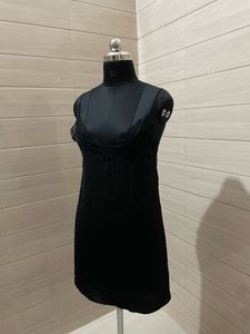 H&amp;M Black Lace Trim Slip Dress