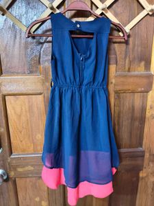 Chic Navy &amp; Pink Sleeveless Dress