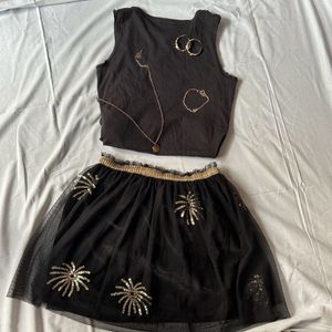 Black Sequin Skirt