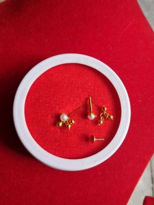 Pearl Drop Earrings gold