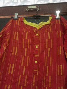 Red Striped Kurta
