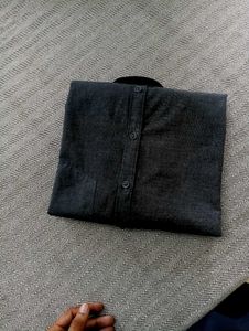 Combo Of Dark Gray Button-Down Shirt And Pent