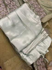 Party wear pista color Saree